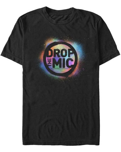 Fifth Sun The Late Late Show James Corden Colorful Paint Drop The Mic Short Sleeve T-shirt - Black
