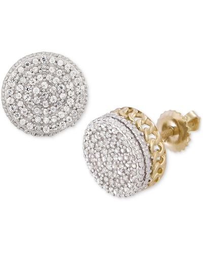 Macy's Diamond Circle Cluster Stud Earrings (1/4 Ct. T.w. - Metallic