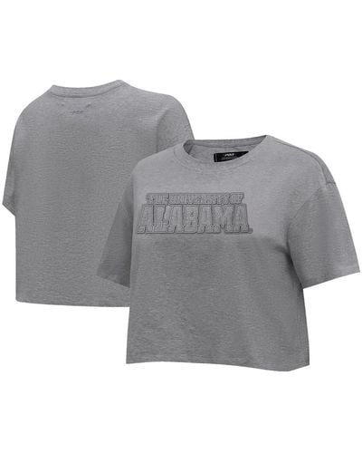 Pro Standard Alabama Crimson Tide Tonal Neutral Boxy Cropped T-shirt - Gray