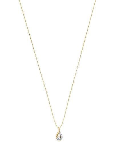 Sirena Diamond Solitaire Two-tone 18" Pendant Necklace (1/4 Ct. T.w. - Metallic