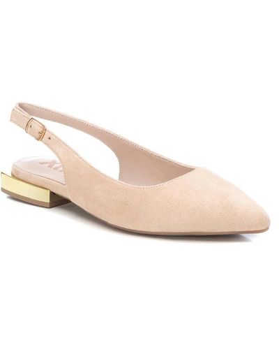 Xti Slingback Suede Flats By - Natural
