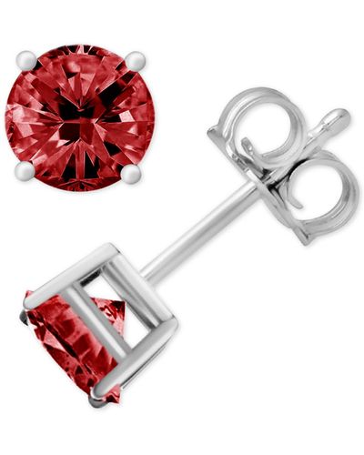 Essentials And Now This Glass Stone Stud Earrings - Red