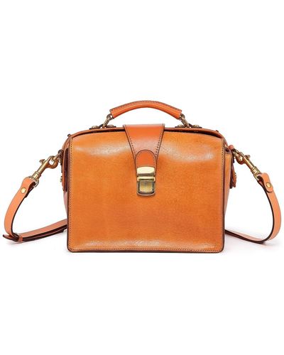 Old Trend Genuine Leather Doctor Transport Satchel Bag - Orange