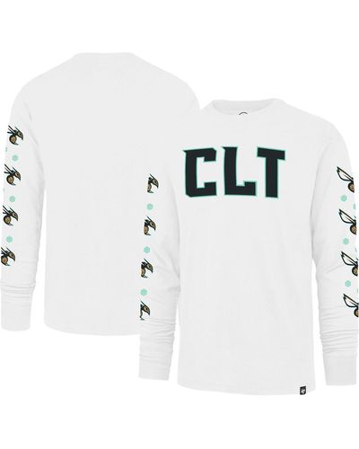 '47 Charlotte Hornets City Edition Downtown Franklin Long Sleeve T-shirt - White