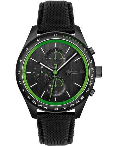 Lacoste Apext Leather Strap Watch 44mm - Green