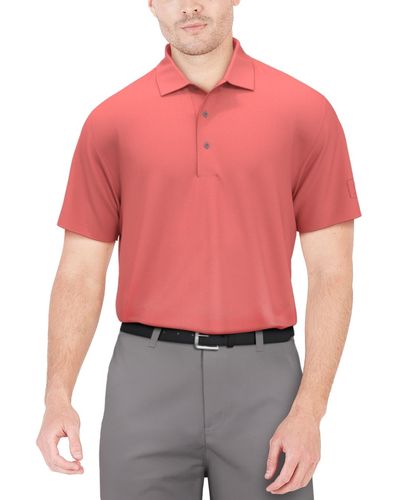 PGA TOUR Airflux Mesh Golf Polo Shirt - Red
