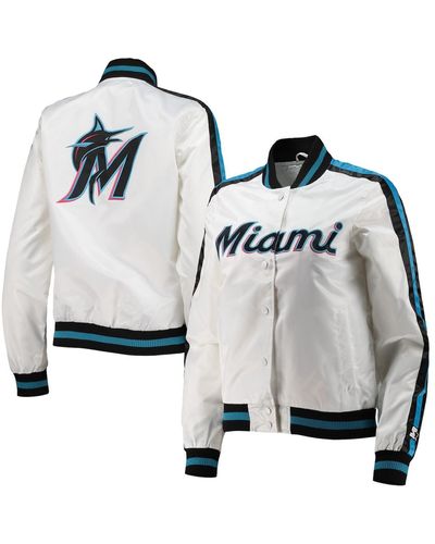 Starter Miami Marlins Hometown Satin Full-snap Jacket - White