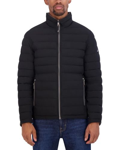 Nautica Reversible Quilted Puffer Jacket - Blue