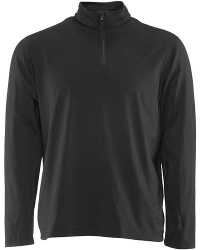 Refrigiwear Big & Tall Flex-wear Top Base Layer Shirt Zip Mock Neck - Black
