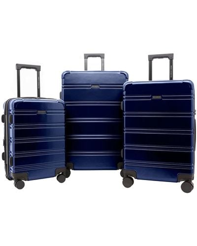 French Connection Conrad Expandable Rolling Hardside luggage Set - Blue