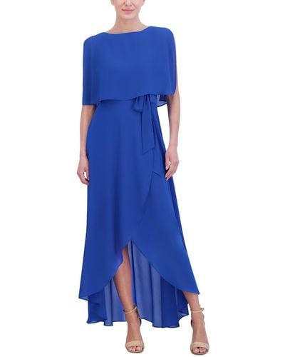 Jessica Howard Chiffon-overlay Maxi Dress - Blue