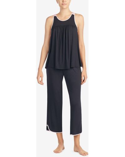 Kate Spade Sleeveless Modal Knit Capri Pajama Set - Black