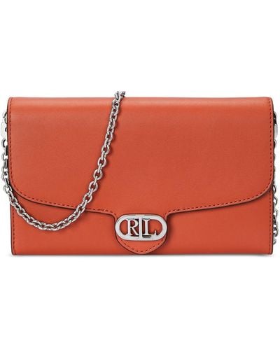 Lauren by Ralph Lauren Leather Medium Adair Wallet Crossbody - Red