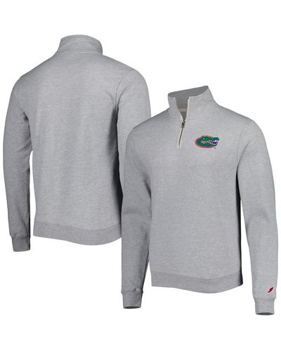 League Collegiate Wear Heather Florida Gators Stack Essential Fleece Quarter-zip Sweatshirt - Gray