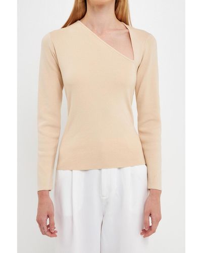Endless Rose Cut Out Long Sleeve Knit Top - White