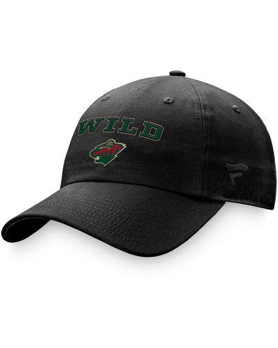 Fanatics Minnesota Wild Fundamental Two-hit Adjustable Hat - Black