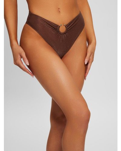 Guess High-waist Brazilian Bikini Bottoms - Brown