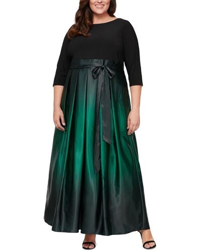 Sl Fashions Plus Size Ombre Ballgown - Green