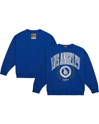 Mitchell & Ness Los Angeles Dodgers Logo Lt 2.0 Pullover Sweatshirt - Blue
