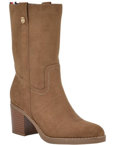 Tommy Hilfiger Theal Western Mid Shaft Booties - Brown