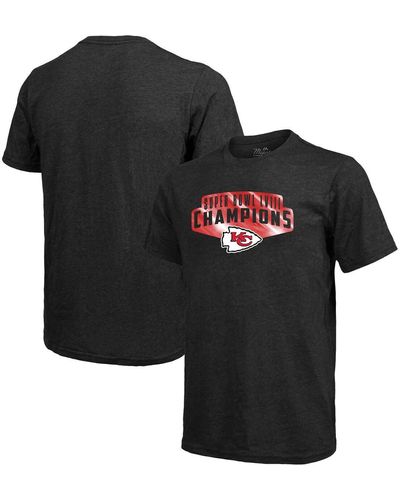 Majestic Threads Kansas City Chiefs Super Bowl Lviii Champions Tri-blend T-shirts - Black