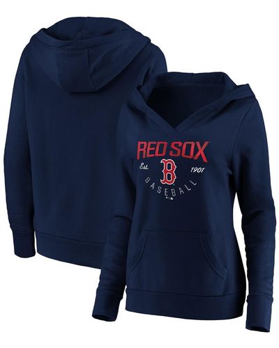 Fanatics Boston Red Sox Core Live For It V-neck Pullover Hoodie - Blue