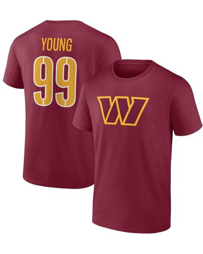 Fanatics Chase Young Washington Commanders Player Icon Name And Number T-shirt - Red