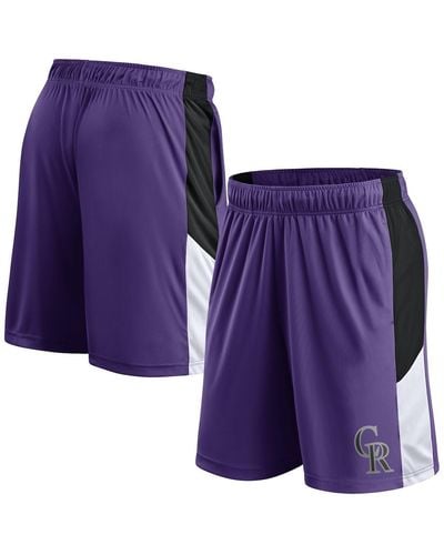 Fanatics Colorado Rockies Primary Logo Shorts - Purple