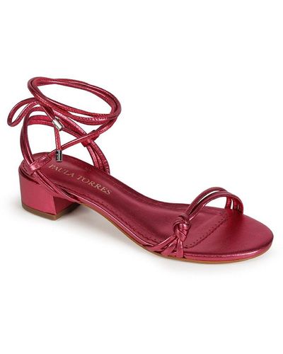 Paula Torres Shoes Nicole Strappy Block Heel Sandals - Red