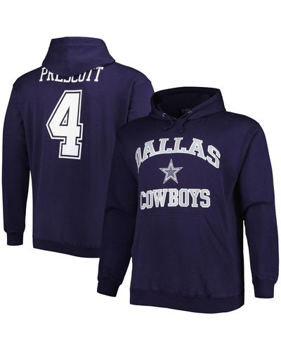 Profile Dak Prescott Dallas Cowboys Big And Tall Fleece Name And Number Pullover Hoodie - Blue