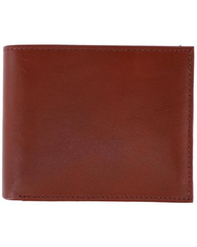 Trafalgar Orion Leather Bi-fold 8 Slot Wallet - Red