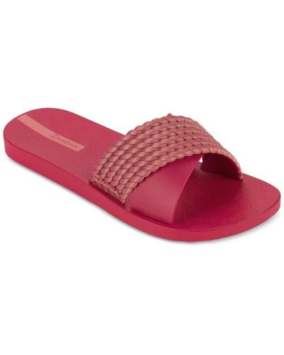 Ipanema Street Ii Water-resistant Slide Sandals - Red