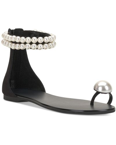 INC International Concepts Graelyn Embellished Ankle-strap Sandals - Metallic