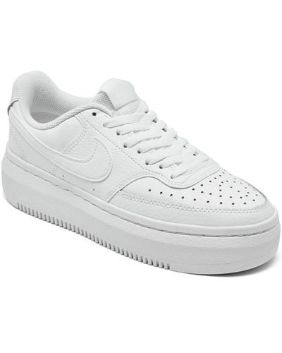 Nike Court Vision Alta Leather Platform Casual Sneakers From Finish Line - White