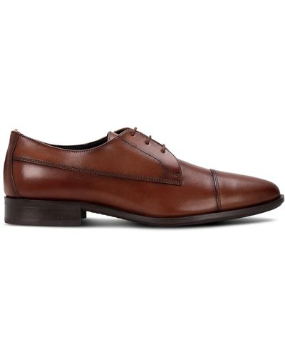 BOSS By Hugo Colby Derby Cap-toe Dress Shoes - Brown