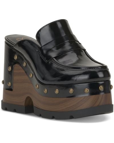 Jessica Simpson Hunyie Platform Loafer Clogs - Black