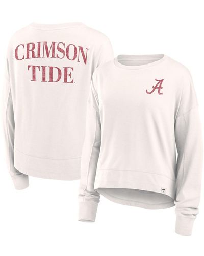 Fanatics Branded White Alabama Crimson Tide Kickoff Full Back Long Sleeve T-shirt - Pink