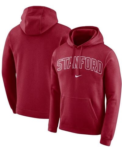 Nike Stanford Arch Club Fleece Pullover V-neck Hoodie - Red