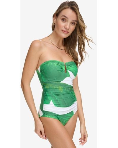 DKNY Shirred One-piece Swimsuit - Green