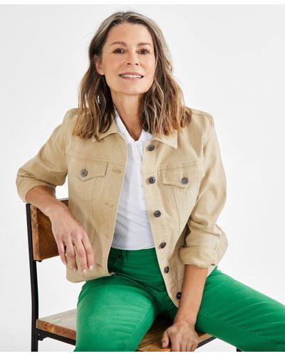 Style & Co. Classic Denim Jacket - Green