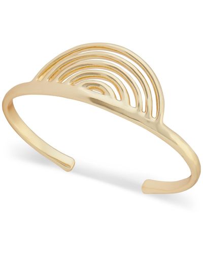 Lucky Brand Tone Openwork Half Circle Cuff Bracelet - Metallic