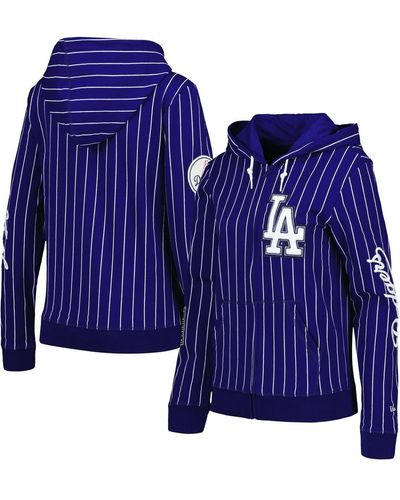 KTZ Los Angeles Dodgers Pinstripe Tri-blend Full-zip Jacket - Blue