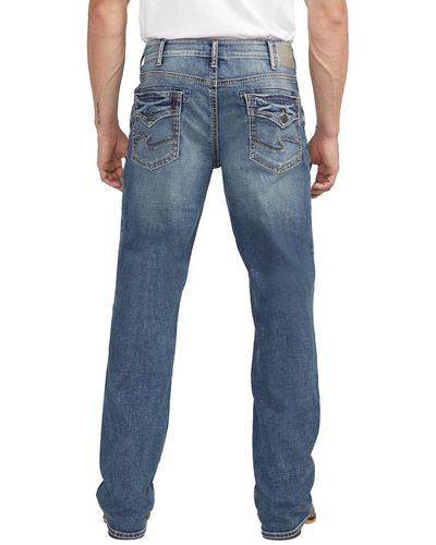 Silver Jeans Co. Zac Athletic Fit Straight Leg Jeans - Blue