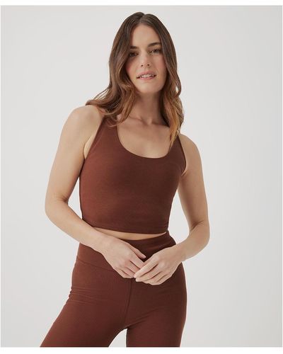Pact On The Go-to Rib Crop Tank - Brown