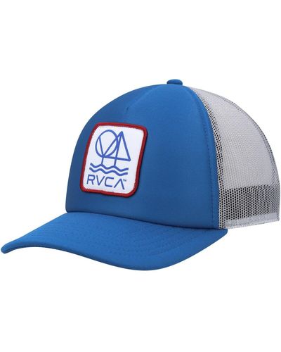 RVCA Blue And Gray Timber Trucker Snapback Hat