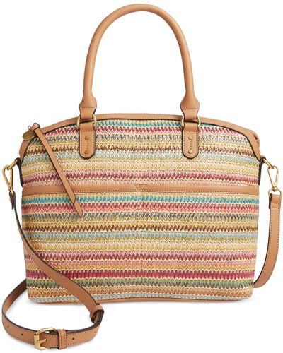 Style & Co. Medium Straw Dome Satchel - Natural