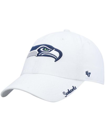 '47 Seattle Seahawks Miata Clean Up Logo Adjustable Hat - White