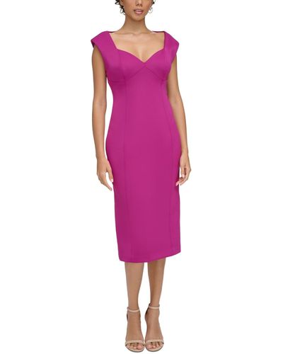 Calvin Klein Seamed Sheath Dress - Purple