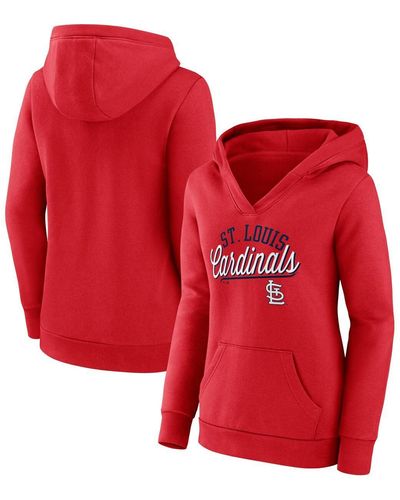 Fanatics St. Louis Cardinals Simplicity Crossover V-neck Pullover Hoodie - Red