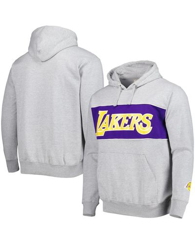 Fanatics Los Angeles Lakers Wordmark French Terry Pullover Hoodie - Gray